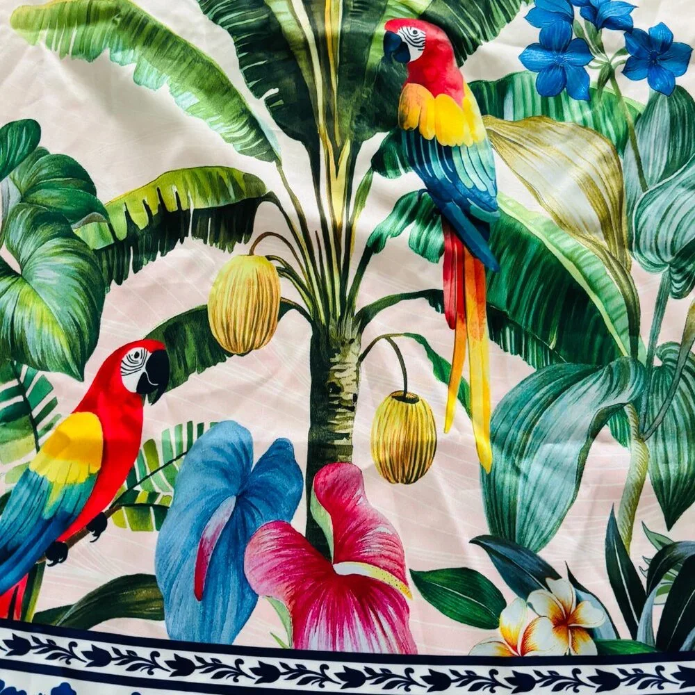 Summer Beach Tropical Print Short Halter Dress sz M - Picture 5 of 5